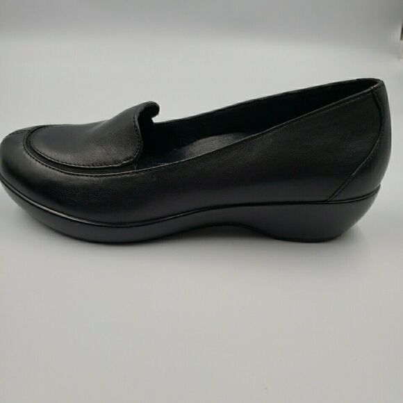 Dansko Debra Black Nappa Leather Wedge Slip On Comfort Loafer Memory Foam Sz 38 - Picture 3 of 16
